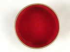 Japanese Kimono Fabric Trinket Box Vtg Round Padded Lid Komono Ire Red JK665