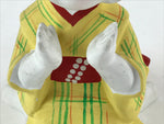 Japanese Kimono Girl Clapping Hands Figurine Vtg Painted Ceramic Yellow BD938