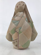 Japanese Kimono Girl Clay Doll Vtg Ningyo Figurine Long Hair Beige ST42