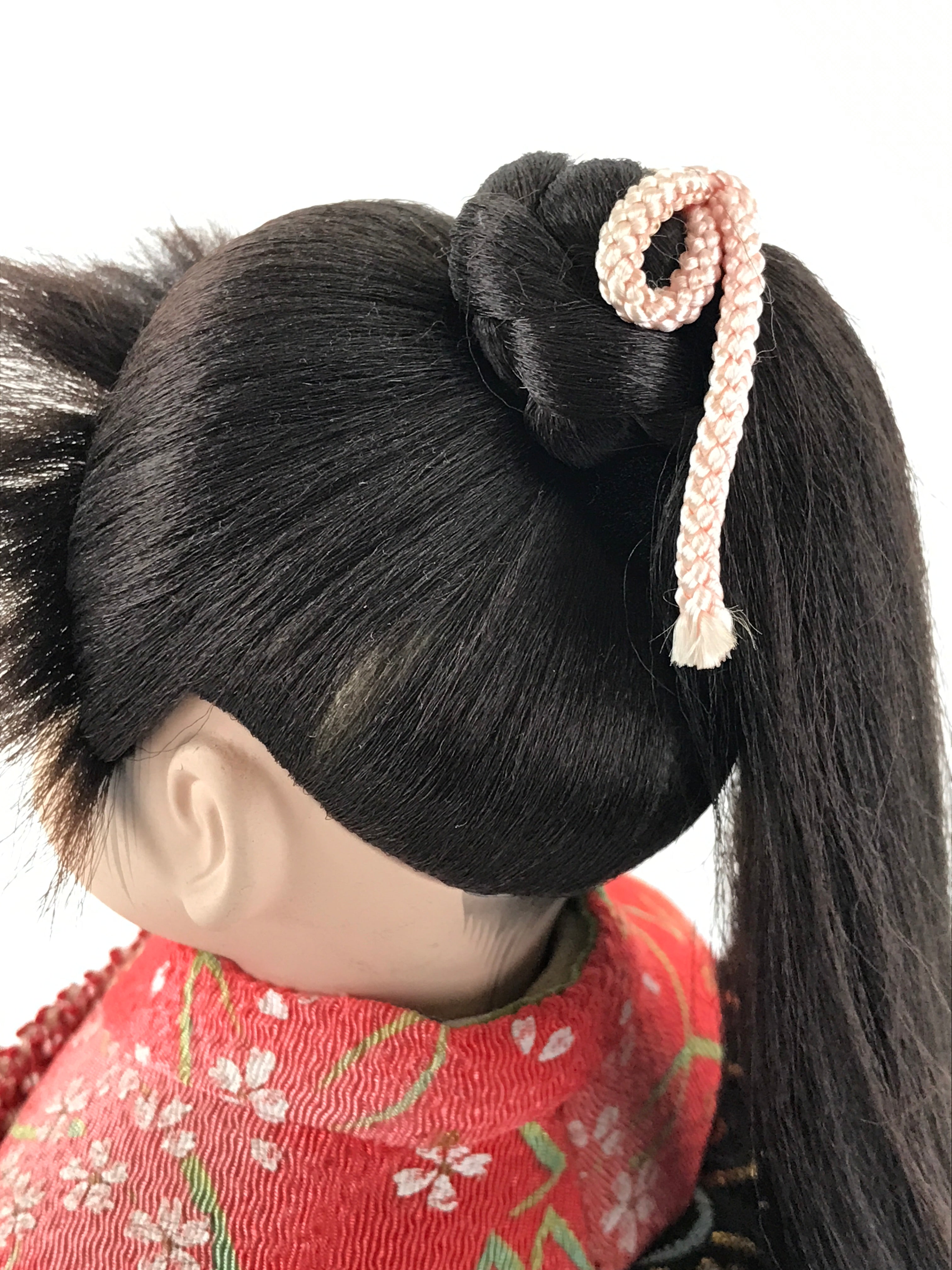 Japanese Kimono Girl Hina Doll Festival Vtg Red Fabric Room Decoration ID508