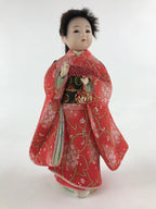 Japanese Kimono Girl Hina Doll Festival Vtg Red Fabric Room Decoration ID508