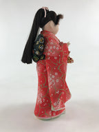 Japanese Kimono Girl Hina Doll Festival Vtg Red Fabric Room Decoration ID508
