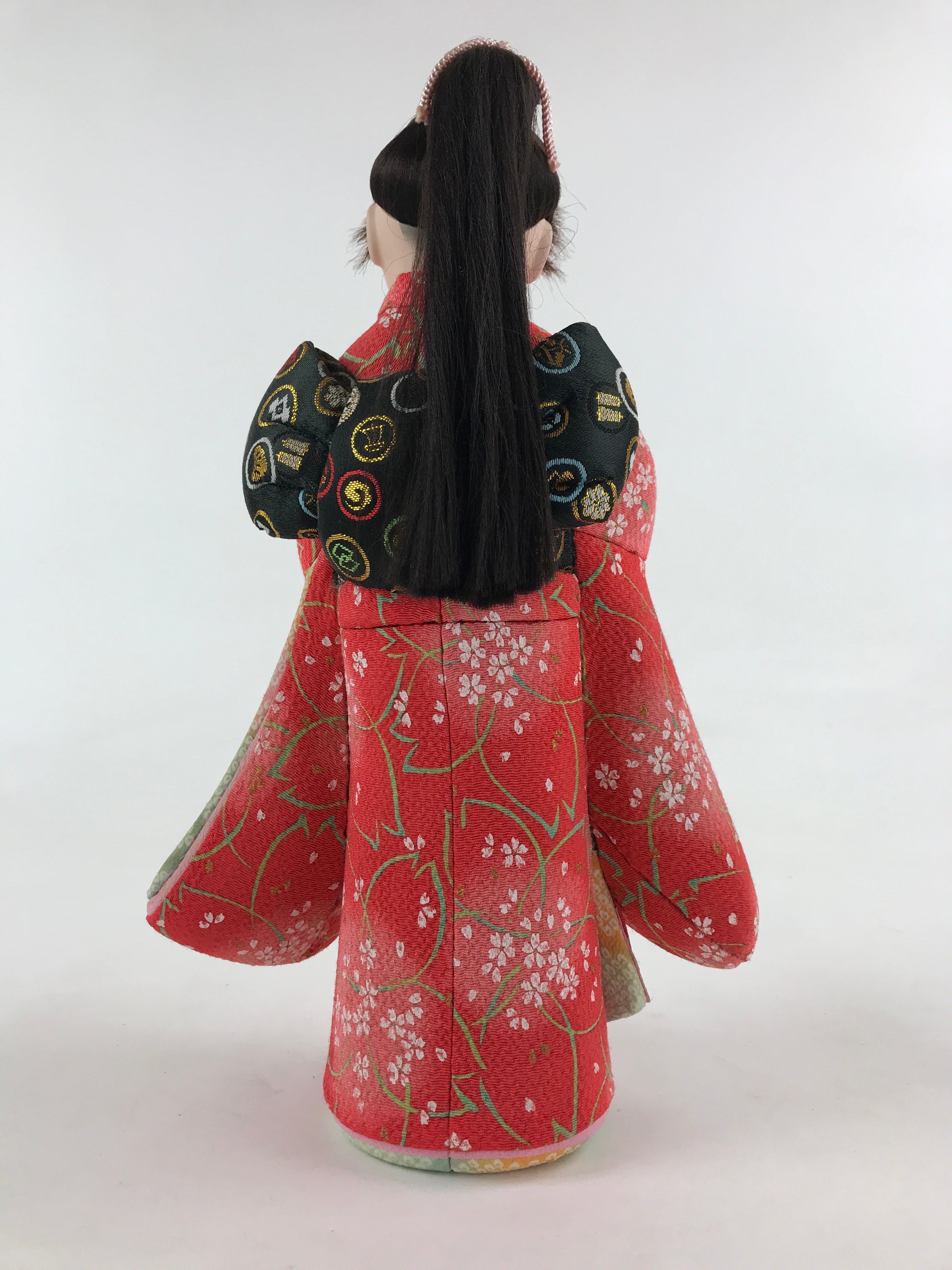 Japanese Kimono Girl Hina Doll Festival Vtg Red Fabric Room Decoration ID508