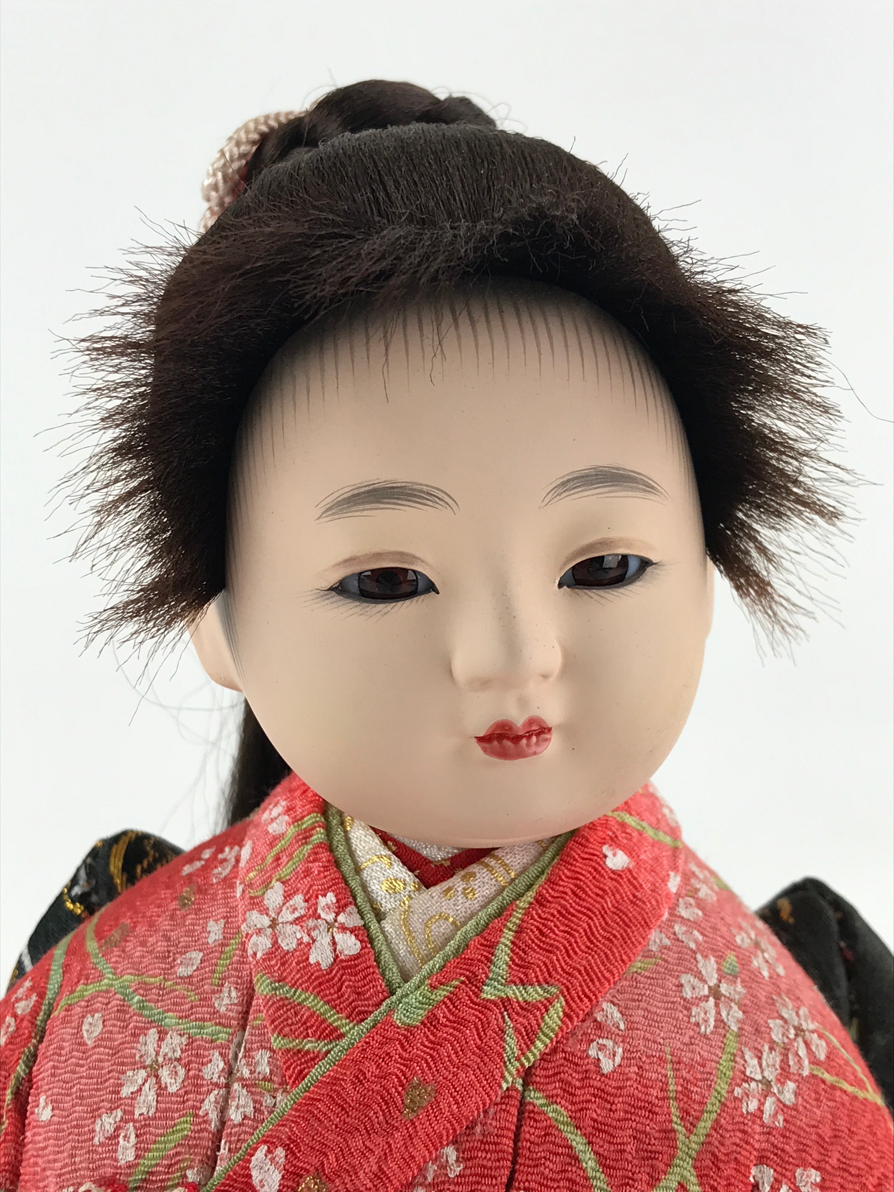 Japanese Kimono Girl Hina Doll Festival Vtg Red Fabric Room Decoration ID508