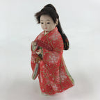 Japanese Kimono Girl Hina Doll Festival Vtg Red Fabric Room Decoration ID508