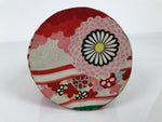 Japanese Kimono Silk Purse Kinchaku-Bukuro Bag Vtg Pouch Floral Red Pink KB99