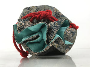 Japanese Kinchaku-Bukuro Bag Vtg Kimono Cloth Purse Pouch