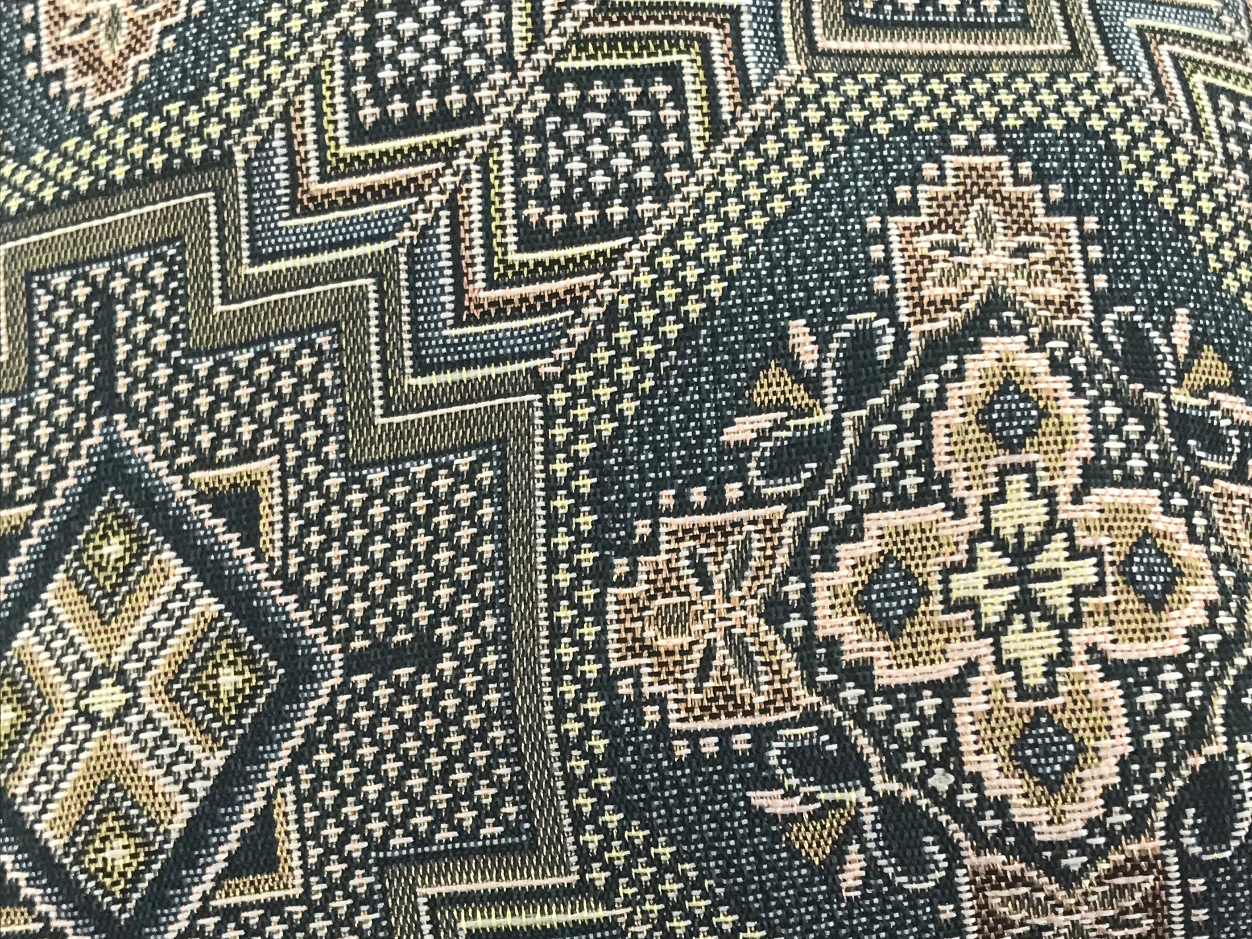 Japanese Kinchaku-Bukuro Bag Vtg Kimono Cloth Purse Pouch Geometric Floral KB95