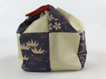 Japanese Kinchaku-Bukuro Drawstring Bag Vtg Kimono Cloth Purse Pouch Flowers KB6