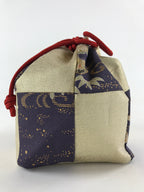 Japanese Kinchaku-Bukuro Drawstring Bag Vtg Kimono Cloth Purse Pouch Flowers KB6