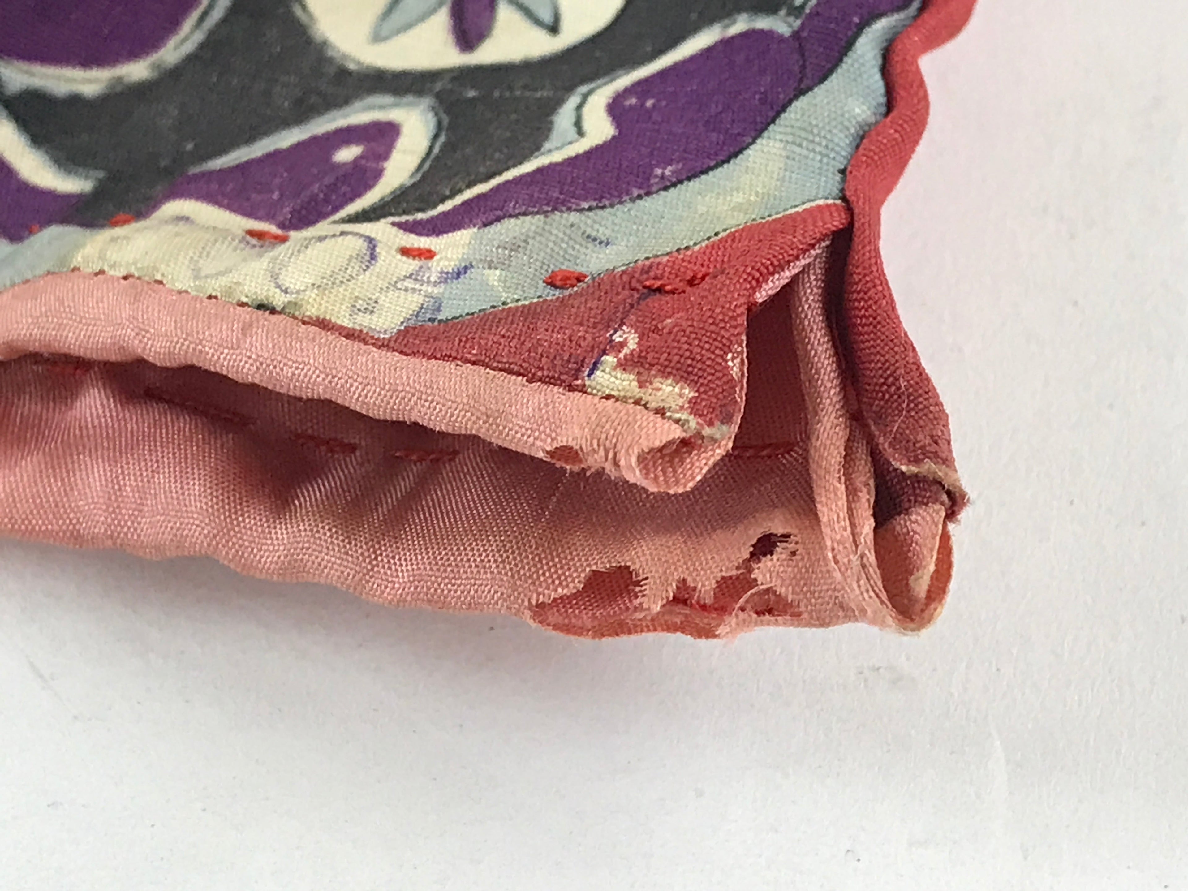 Japanese Kinchaku-Bukuro Drawstring Bag Vtg Kimono Silk Purse Pouch KB66