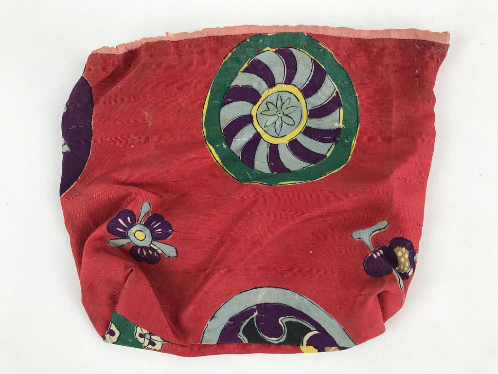 Japanese Kinchaku-Bukuro Drawstring Bag Vtg Kimono Silk Purse Pouch KB66