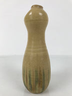 Japanese Kiseto Ware Ceramic Flower Vase Vtg Ikebana Kabin Gourd Yellow FK214