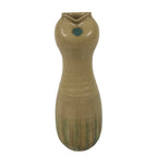 Japanese Kiseto Ware Ceramic Flower Vase Vtg Ikebana Kabin Gourd Yellow FK214