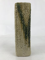 Japanese Kiseto Ware Ceramic Flower Vase Vtg Ikebana Kabin Green Yellow FK190