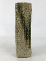 Japanese Kiseto Ware Ceramic Flower Vase Vtg Ikebana Kabin Green Yellow FK190