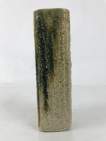 Japanese Kiseto Ware Ceramic Flower Vase Vtg Ikebana Kabin Green Yellow FK190