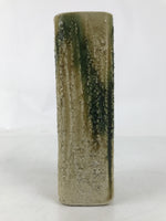 Japanese Kiseto Ware Ceramic Flower Vase Vtg Ikebana Kabin Green Yellow FK190