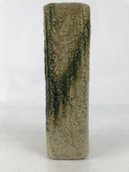 Japanese Kiseto Ware Ceramic Flower Vase Vtg Ikebana Kabin Green Yellow FK190
