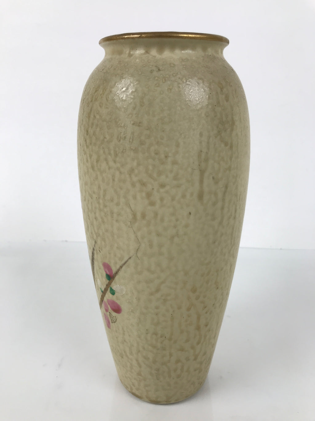 Japanese Kiseto Ware Ceramic Flower Vase Vtg Ikebana Kabin Plum Blossom FK209