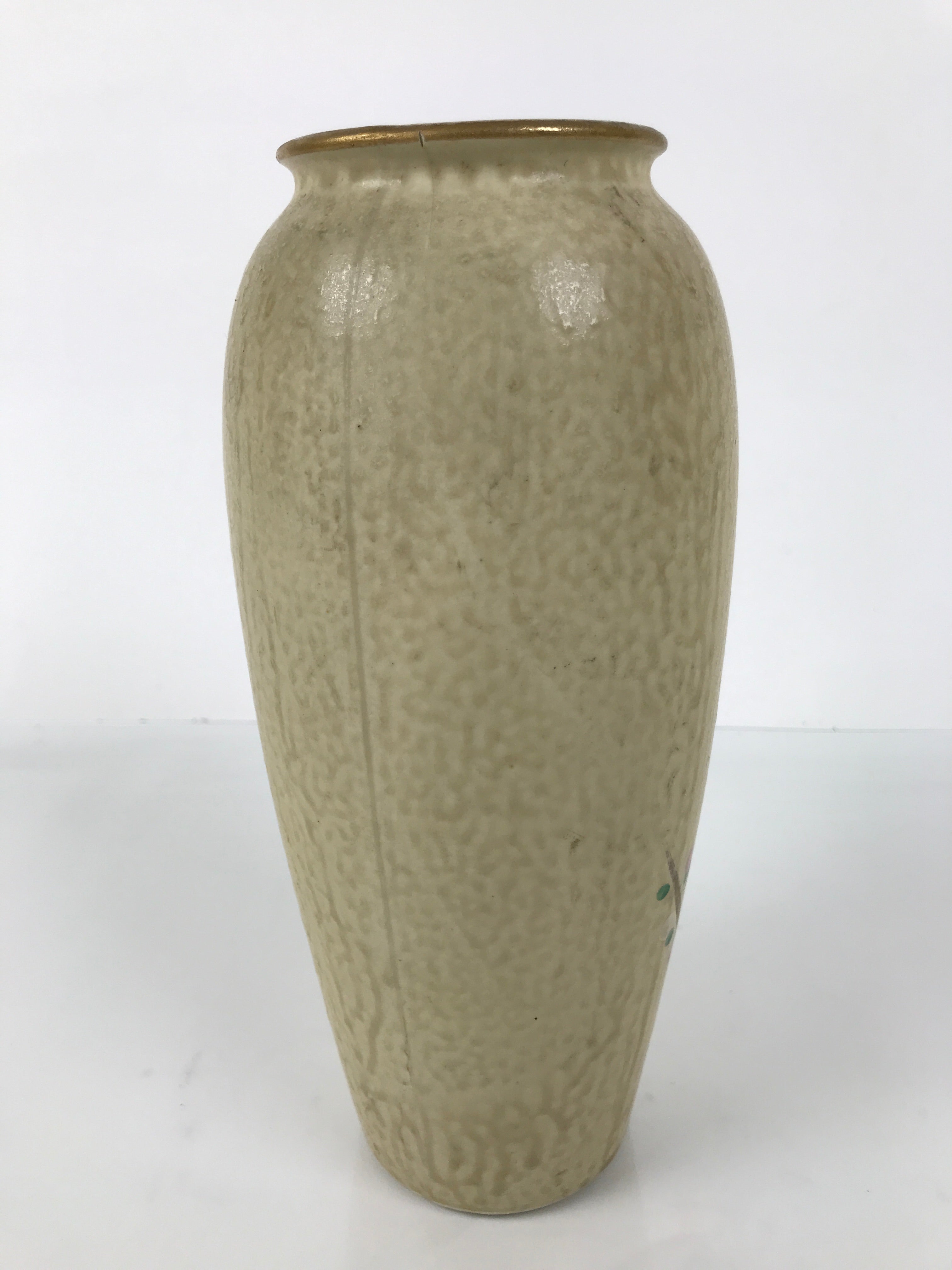 Japanese Kiseto Ware Ceramic Flower Vase Vtg Ikebana Kabin Plum Blossom FK209