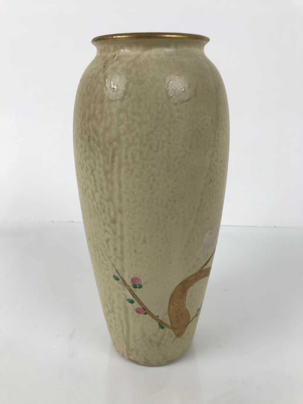 Japanese Kiseto Ware Ceramic Flower Vase Vtg Ikebana Kabin Plum Blossom FK209