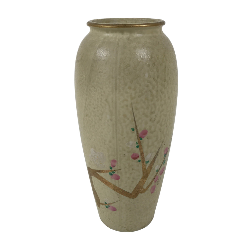 Japanese Kiseto Ware Ceramic Flower Vase Vtg Ikebana Kabin Plum Blossom FK209
