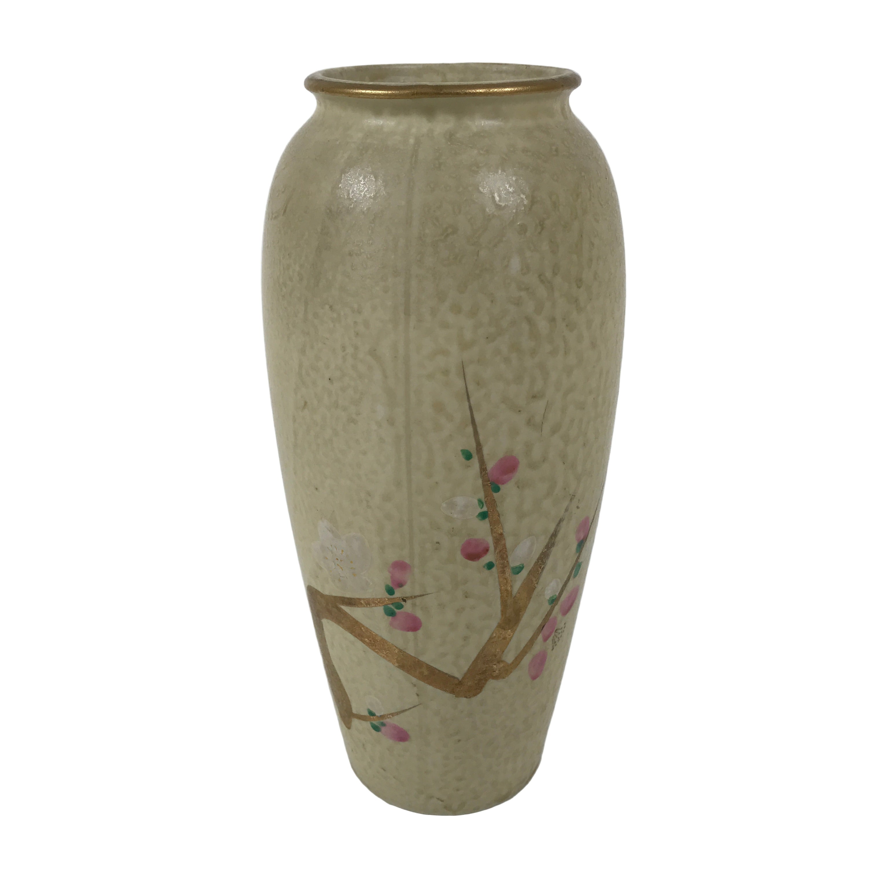 Japanese Kiseto Ware Ceramic Flower Vase Vtg Ikebana Kabin Plum Blossom FK209