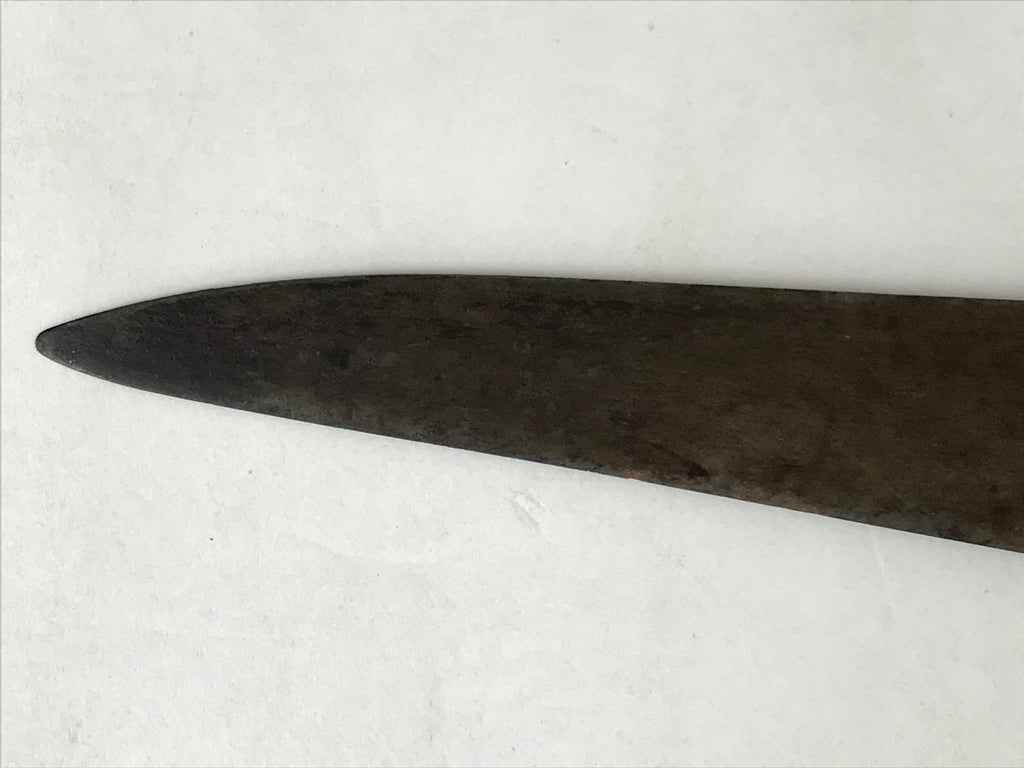 Japanese Kitchen Knife Vtg Masakane Japon Brown Steel Wood Long Hocho KN7