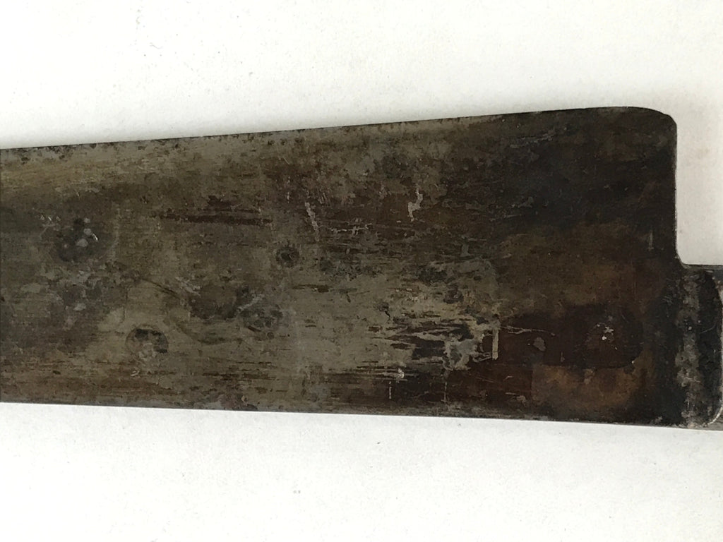 Japanese Kitchen Knife Vtg Masakane Japon Brown Steel Wood Long Hocho KN7