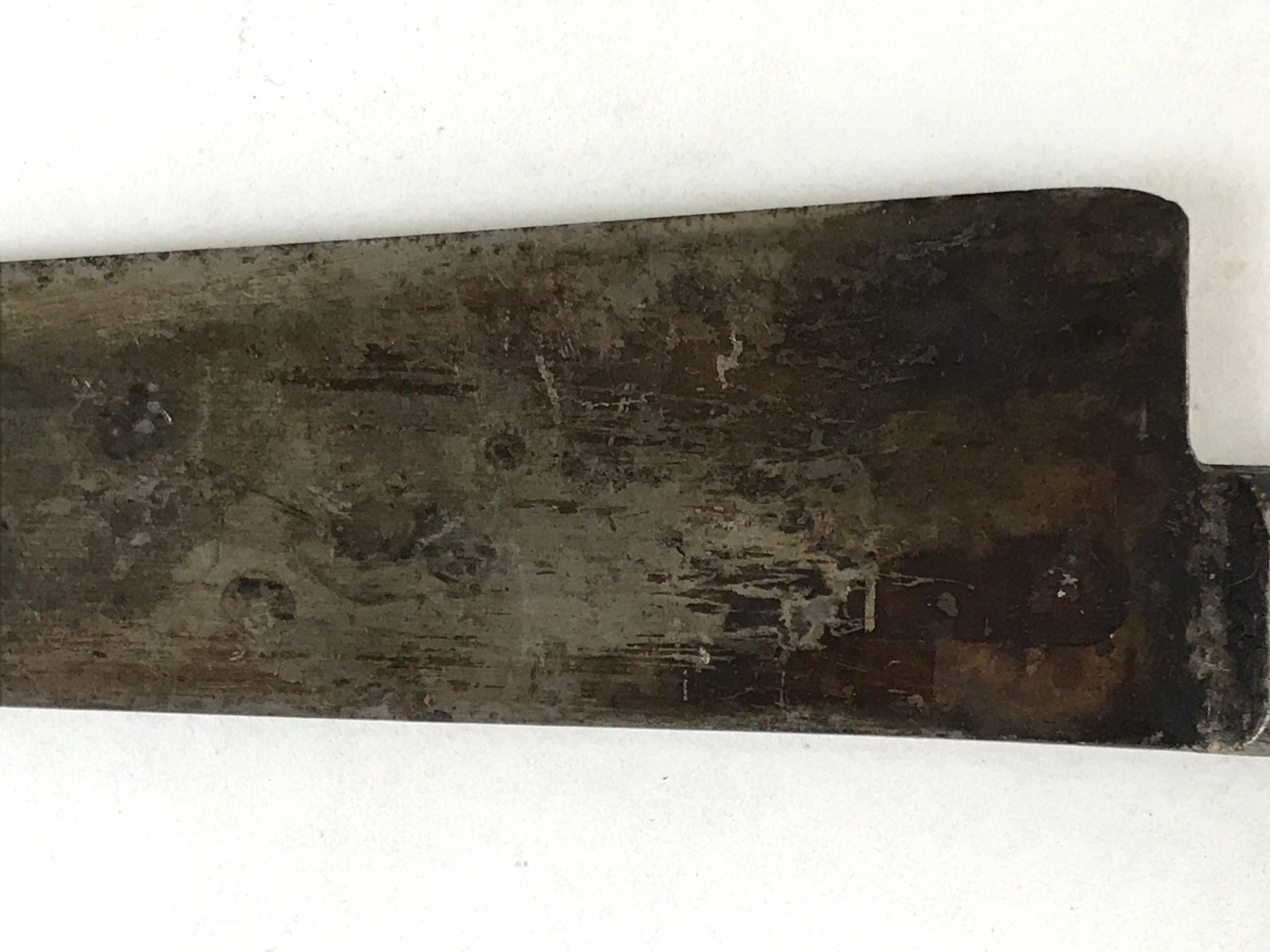 Japanese Kitchen Knife Vtg Masakane Japon Brown Steel Wood Long Hocho KN7