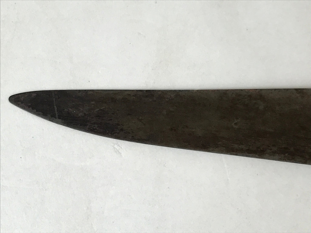 Japanese Kitchen Knife Vtg Masakane Japon Brown Steel Wood Long Hocho KN7