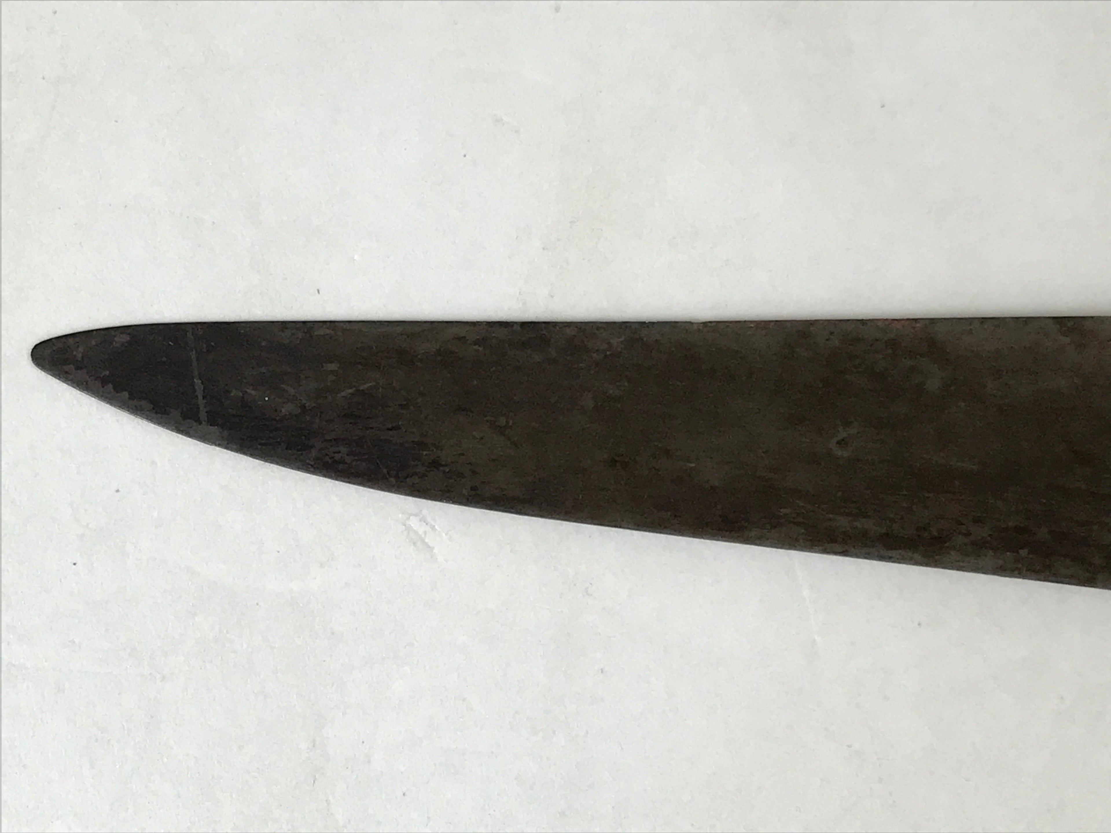 Japanese Kitchen Knife Vtg Masakane Japon Brown Steel Wood Long Hocho KN7