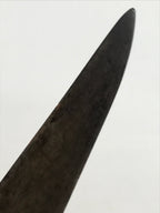 Japanese Kitchen Knife Vtg Masakane Japon Brown Steel Wood Long Hocho KN7