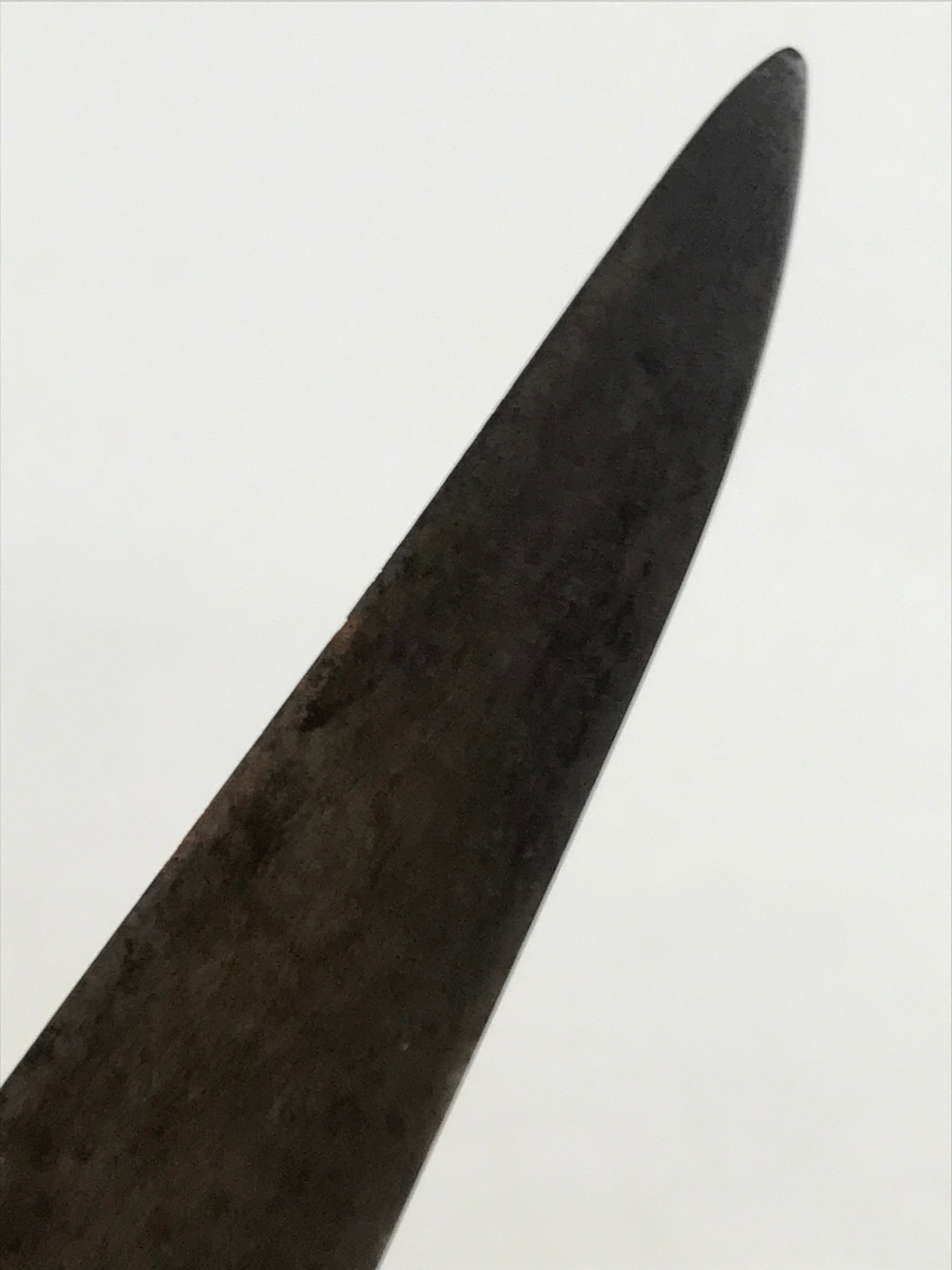Japanese Kitchen Knife Vtg Masakane Japon Brown Steel Wood Long Hocho KN7