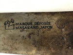 Japanese Kitchen Knife Vtg Masakane Japon Brown Steel Wood Long Hocho KN7