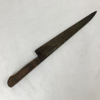 Japanese Kitchen Knife Vtg Masakane Japon Brown Steel Wood Long Hocho KN7