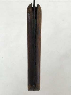 Japanese Kitchen Knife Vtg Minamoto Masakane Brown Steel Wood Long Hocho KN8