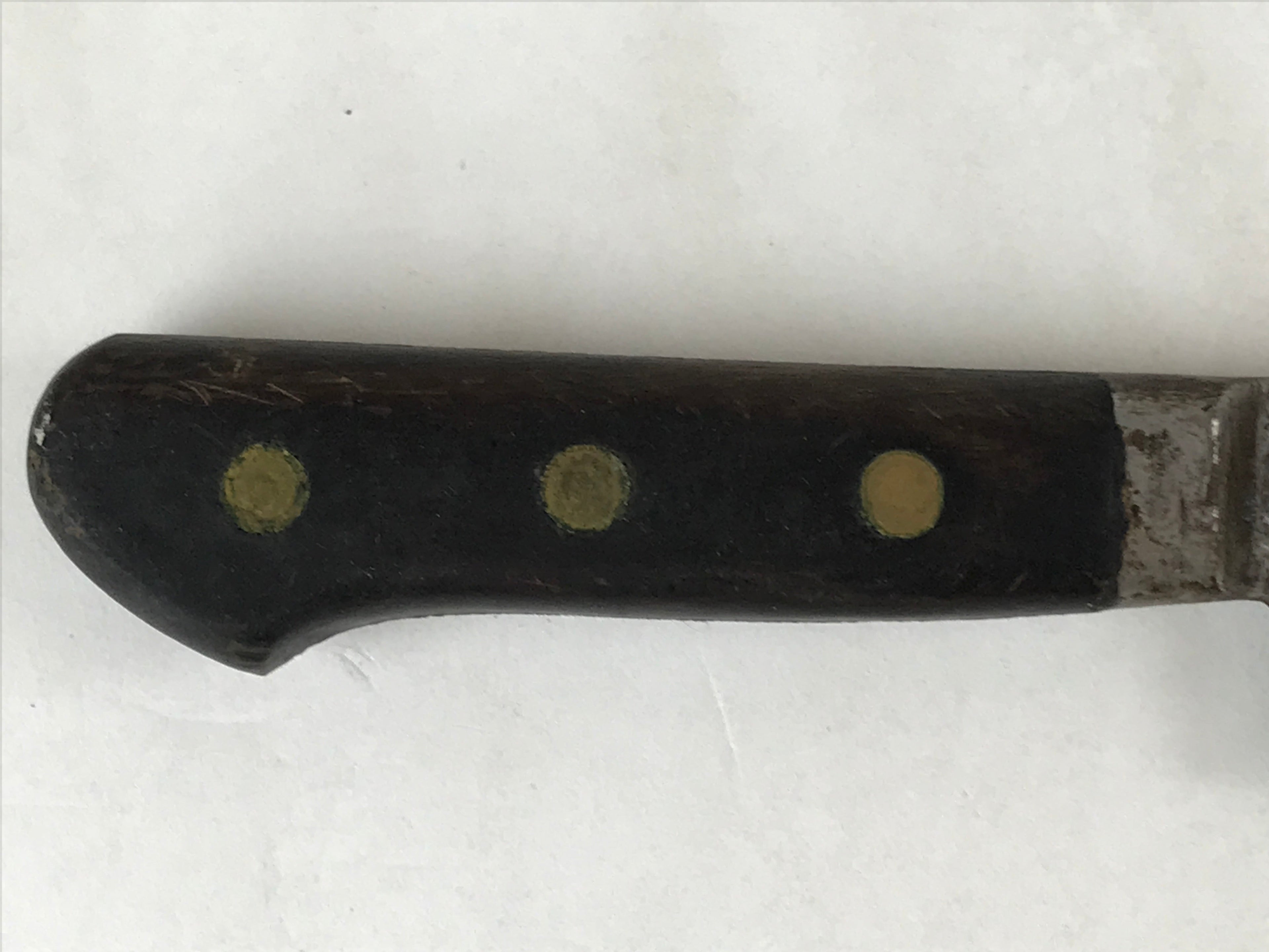 Japanese Kitchen Knife Vtg Misono Brown Steel Wood Long Hocho KN5