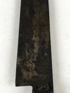 Japanese Kitchen Knife Vtg Sakai Takayuki Brown Steel Wood Long Hocho KN9