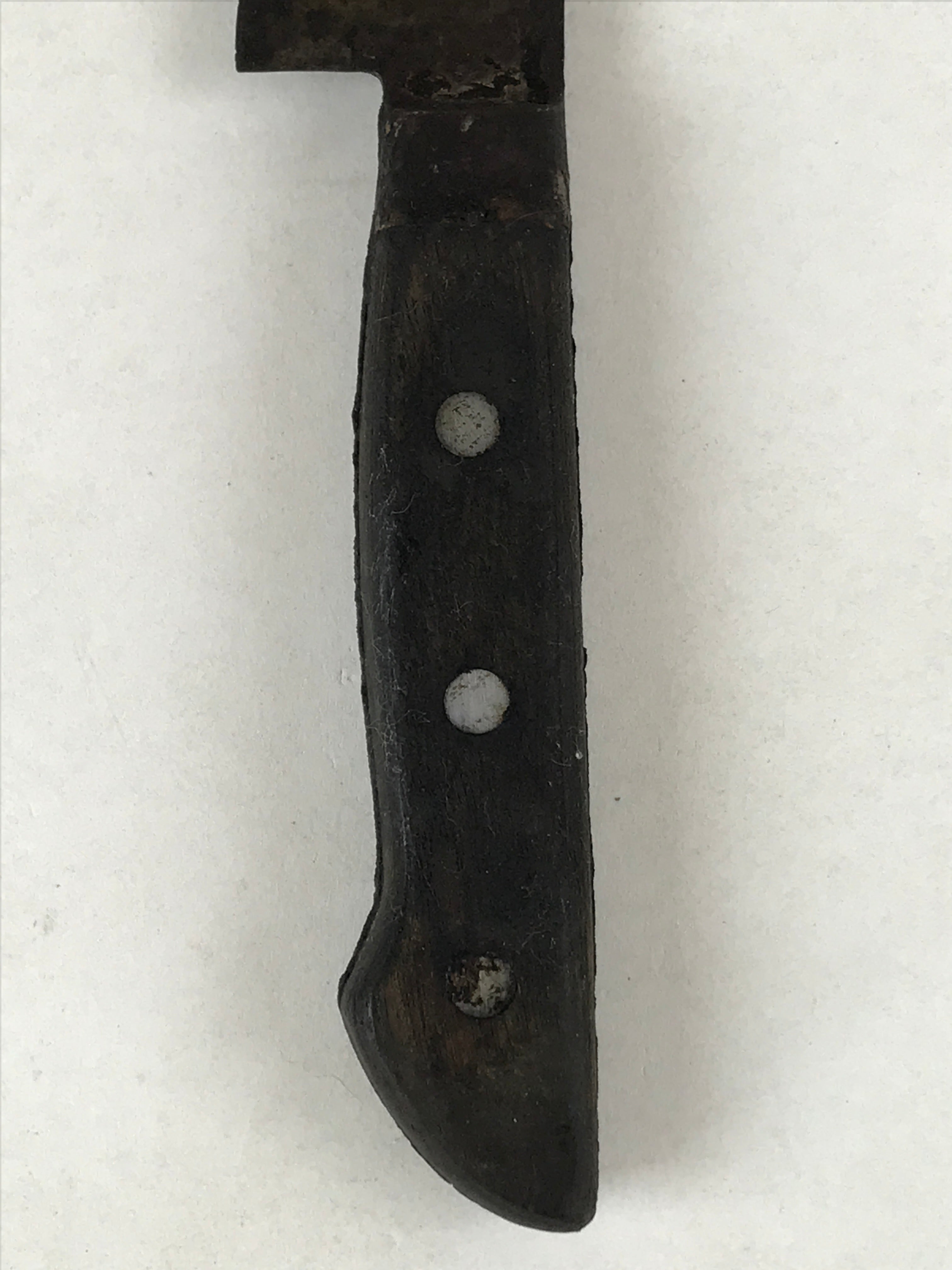 Japanese Kitchen Knife Vtg Sakai Takayuki Brown Steel Wood Long Hocho KN9