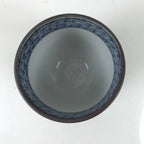 Japanese Kiyomizu Ware Porcelain Yunomi Teacup Vtg Peony Flowers Blue TC522