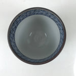Japanese Kiyomizu Ware Porcelain Yunomi Teacup Vtg Peony Flowers Blue TC522