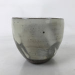 Japanese Kohiki Ceramic Yunomi Teacup Vtg Red Clay White Glossy Glaze TC524