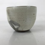 Japanese Kohiki Ceramic Yunomi Teacup Vtg Red Clay White Glossy Glaze TC524