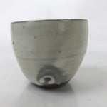 Japanese Kohiki Ceramic Yunomi Teacup Vtg Red Clay White Glossy Glaze TC524