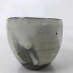 Japanese Kohiki Ceramic Yunomi Teacup Vtg Red Clay White Glossy Glaze TC524