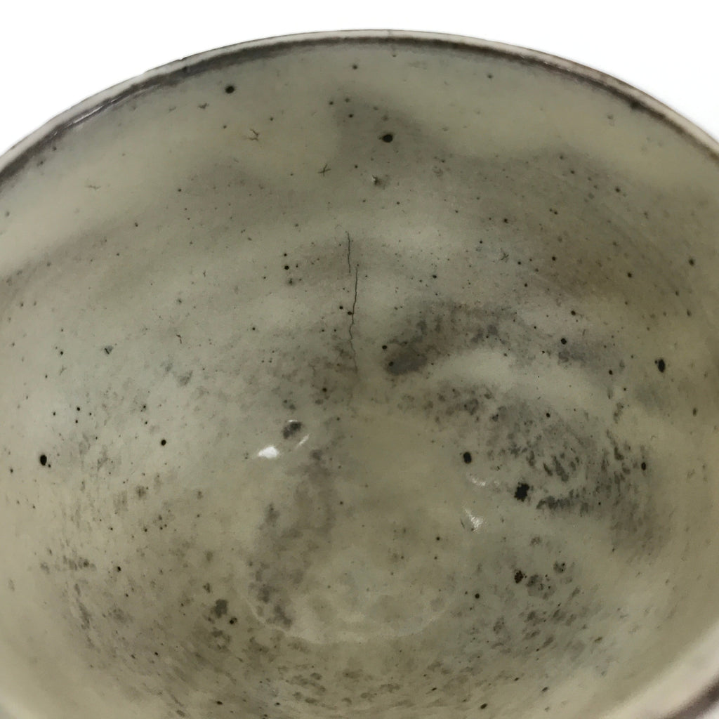 Japanese Kohiki Ceramic Yunomi Teacup Vtg Red Clay White Glossy Glaze TC524