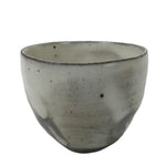 Japanese Kohiki Ceramic Yunomi Teacup Vtg Red Clay White Glossy Glaze TC524