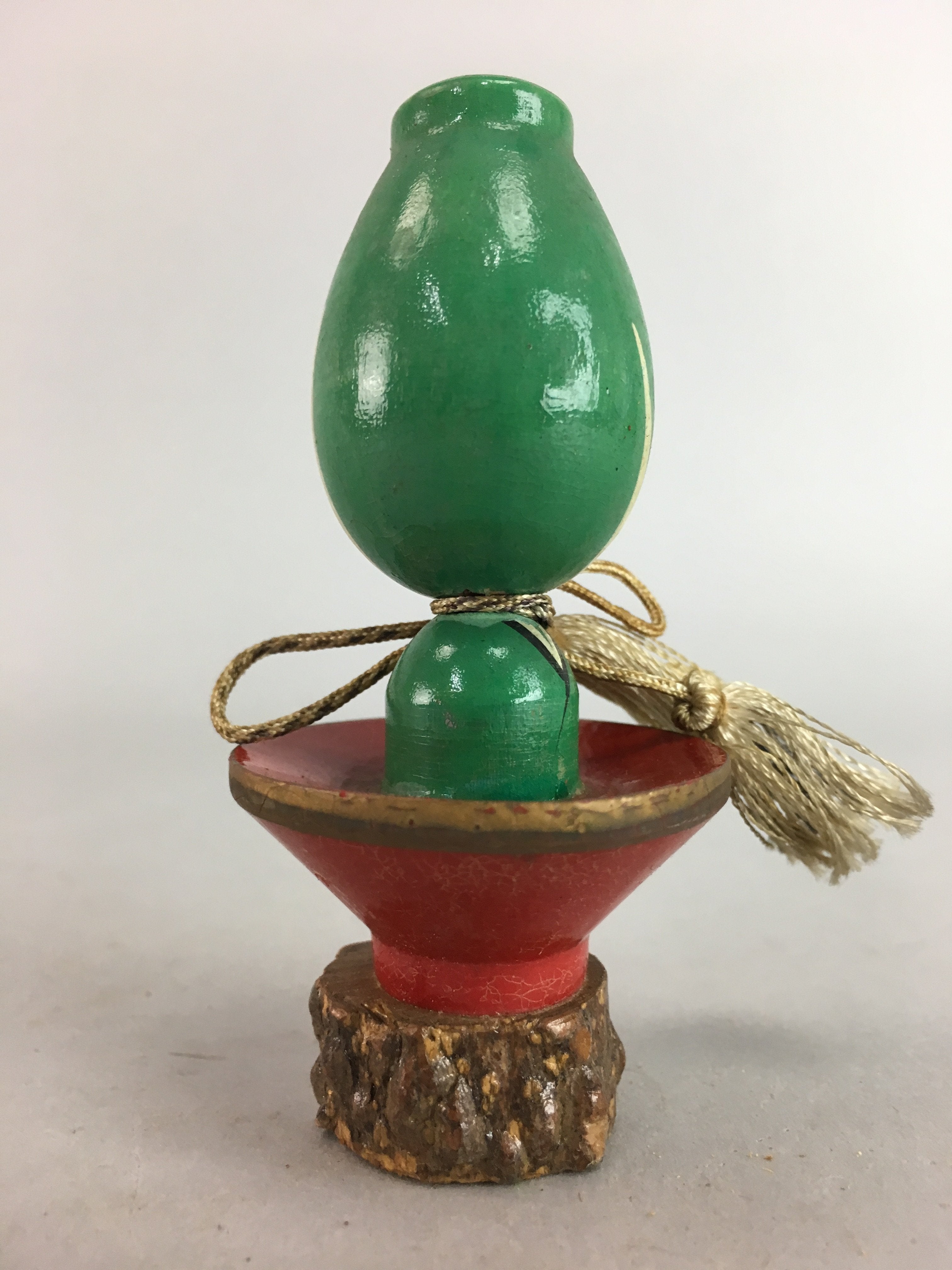 Japanese Kokeshi Doll Ornament Vtg Figurine Sake Bottole Cup Hood Child KF146
